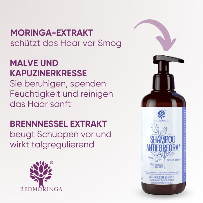 Bio Anti-Schuppen Moringa Shampoo mit Kapuzinerkresse und Brennnessel