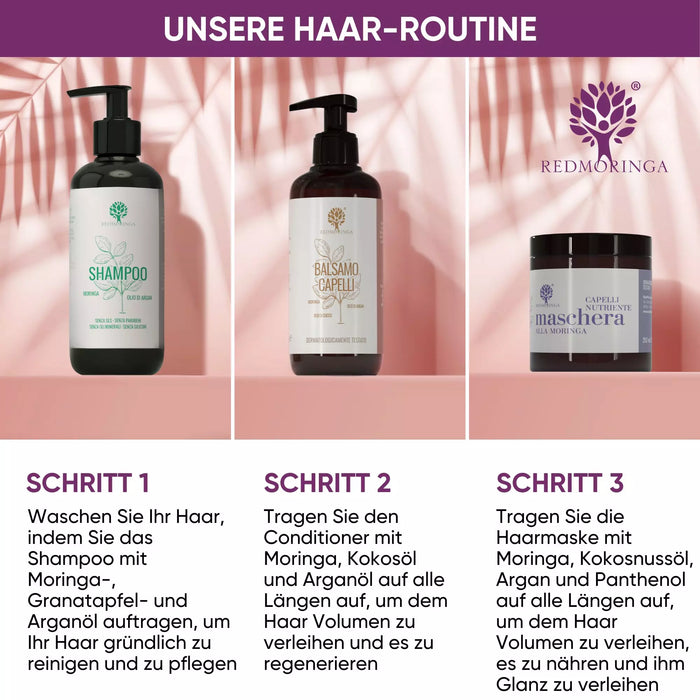 Trockenhaarmaske mit Moringa und Kokosol Oko Bio Routine