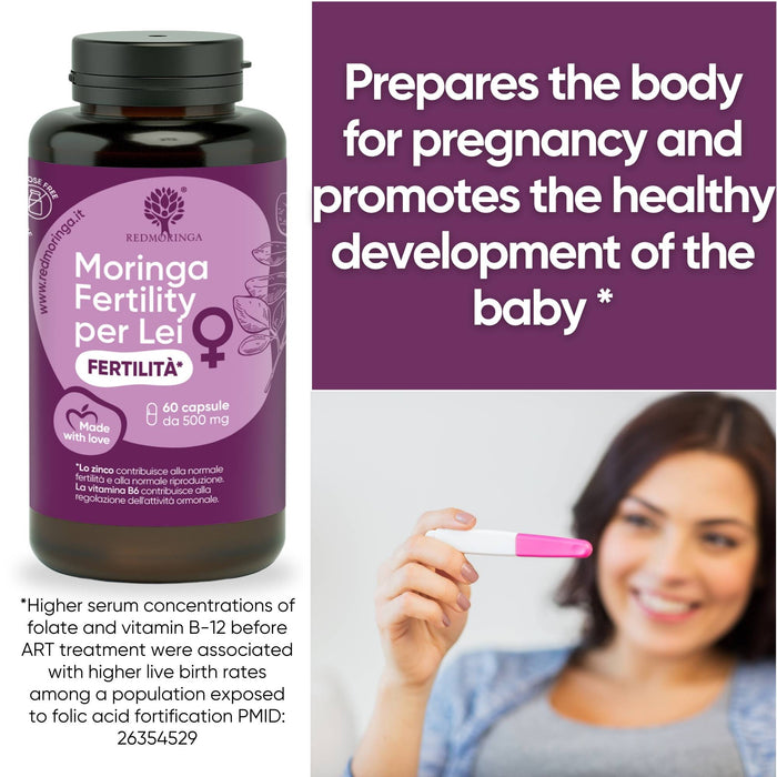 Female fertility supplement with Moringa, Coenzyme Q10, and Resveratrol

