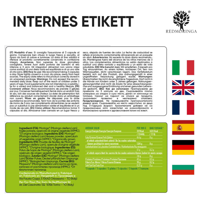 Moringa internes Label