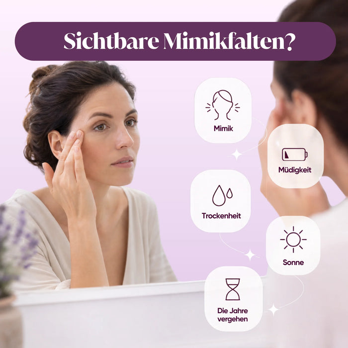 Sichtbare Mimikfalten: Mimik, Trockenheit, Müdigkeit, Sonne, die Jahre