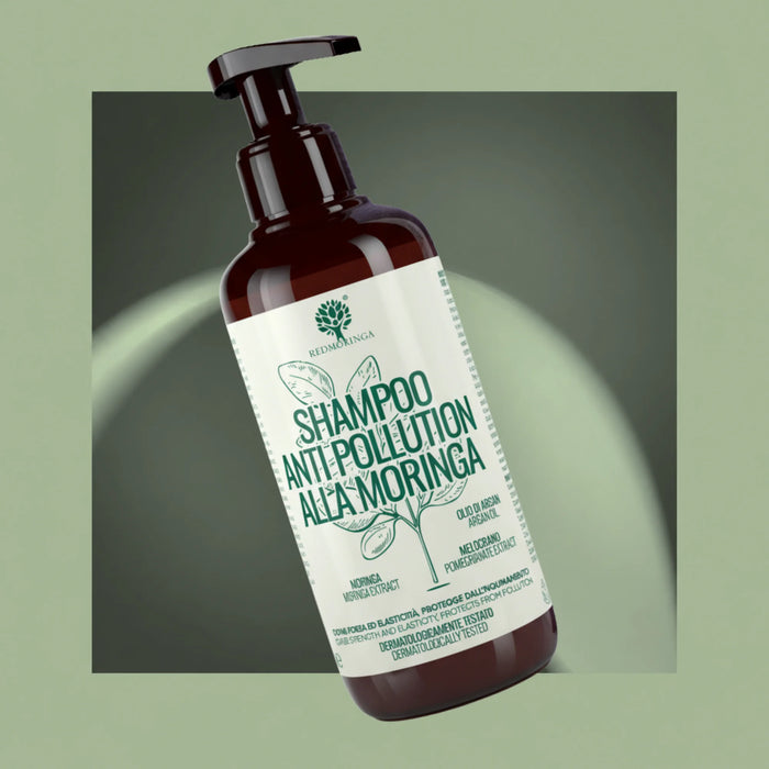 Eco Bio Moringa Shampoo kräftigend & Anti-Pollution | Arganöl & Reisprotein – Länger sauberes, leichtes Haar