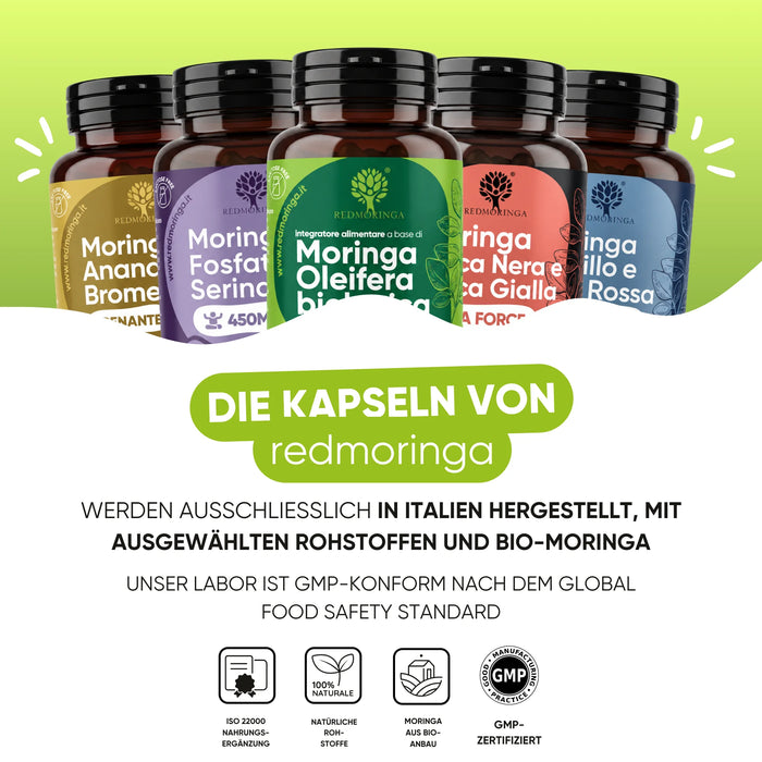 RedMoringa Nahrungsergänzungsmittel werden in Italien mit Bio-Moringa hergestellt, GMP-konformes Labor