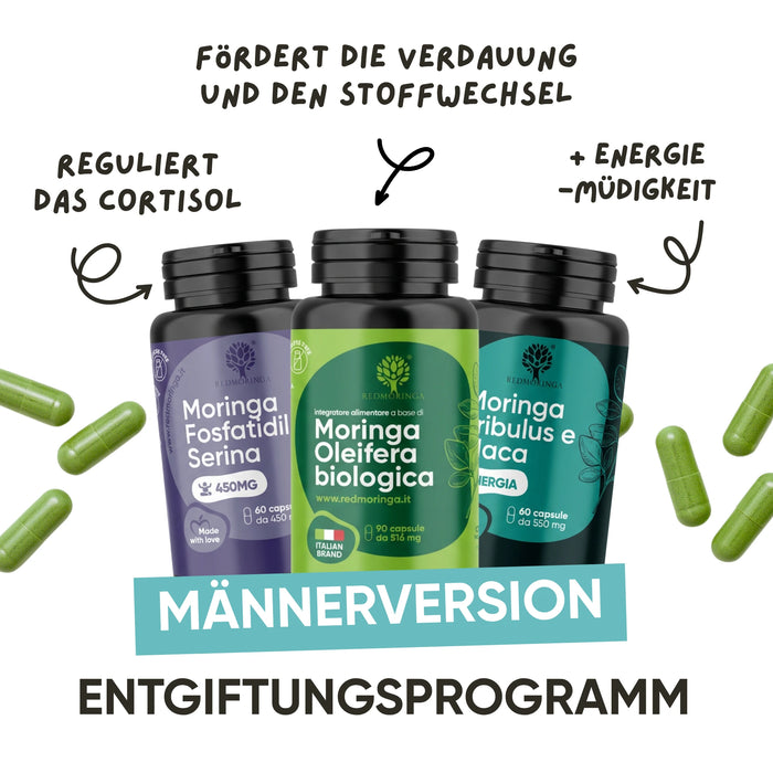 Sommer-Set Anti-Cortisol | Bio-Moringa + Phosphatidylserin + Benessere Mentale | Stress · Energie · Balance