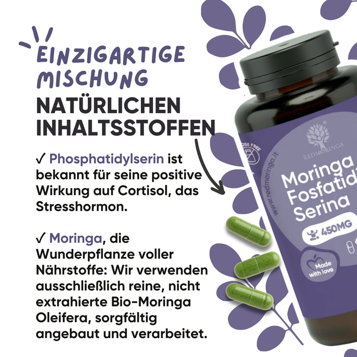 Phosphatidylserin 450 mg + Moringa | Cortisol, Stress