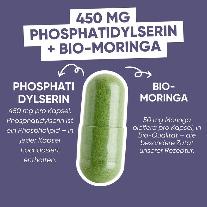 Phosphatidylserin 450 mg + Moringa | Cortisol, Stress