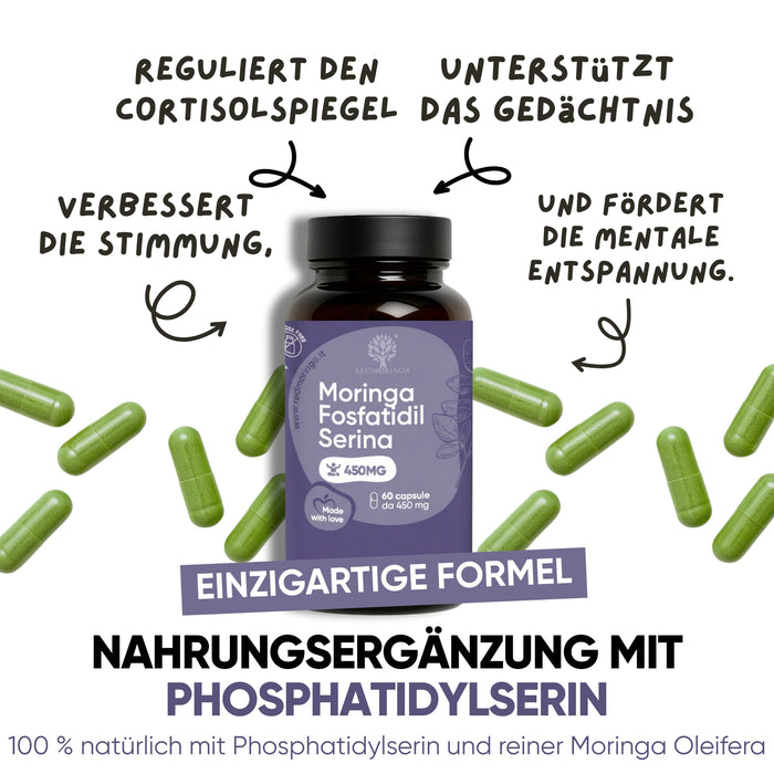Phosphatidylserin 450 mg + Moringa | Cortisol, Stress