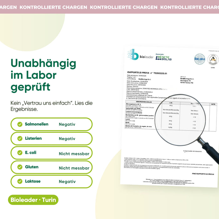 Unabhängige Laboranalyse: Salmonellen, Listerien, Gluten, Laktose