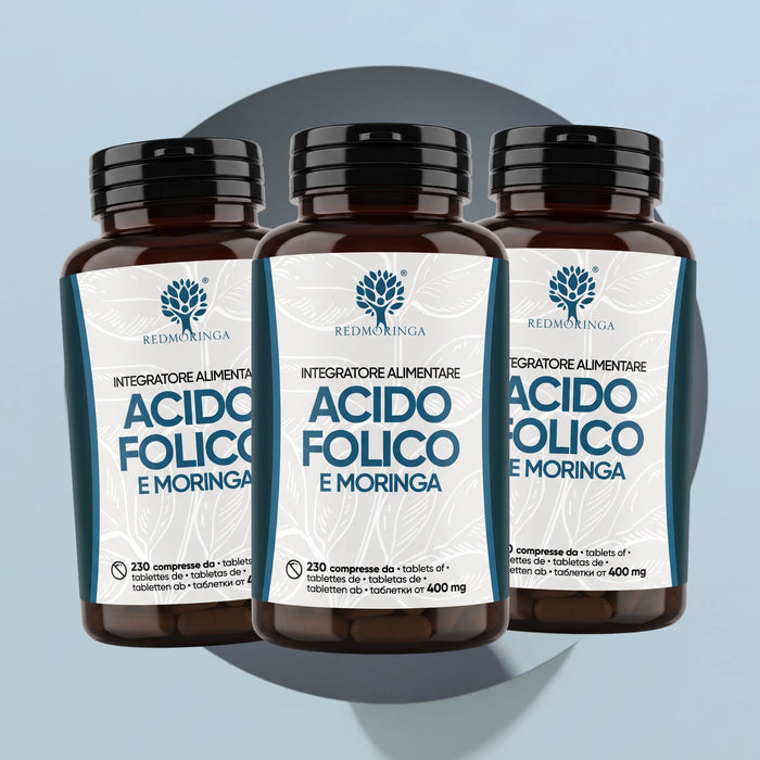 Folsäure 400 µg + Bio-Moringa | 230 Tabletten | Kinderwunsch und Schwangerschaft