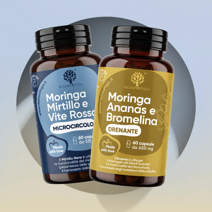 Set Bromelain + Mikrozirkulation | Bromelain 5000 GDU, Heidelbeere, Rotes Weinlaub und Bio-Moringa | 2 Produkte