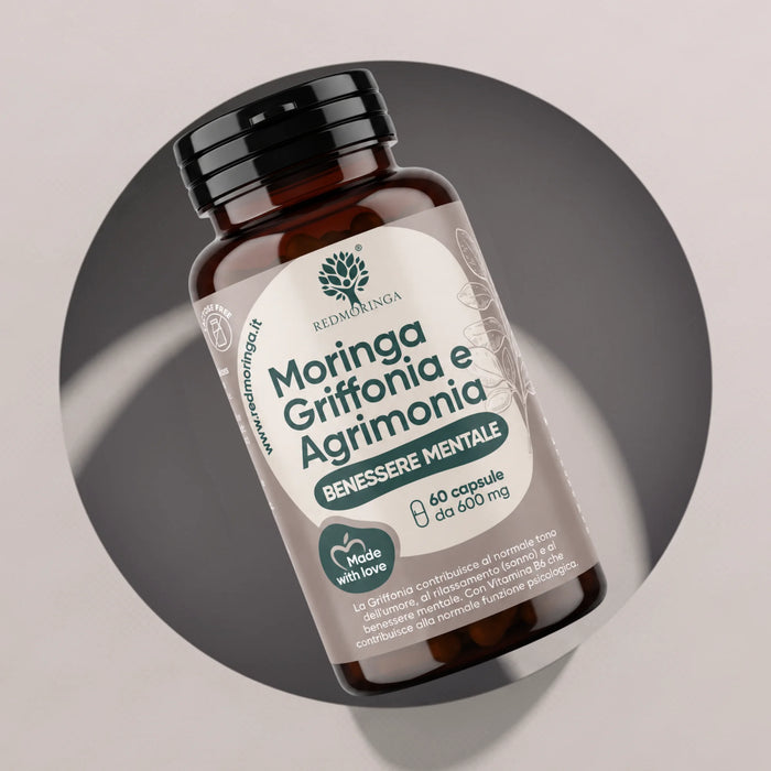 Griffonia 5-HTP, Odermennig, Hafer, Vitamin B6 + Bio-Moringa | Vitamin B6 trägt zur normalen psychischen Funktion bei