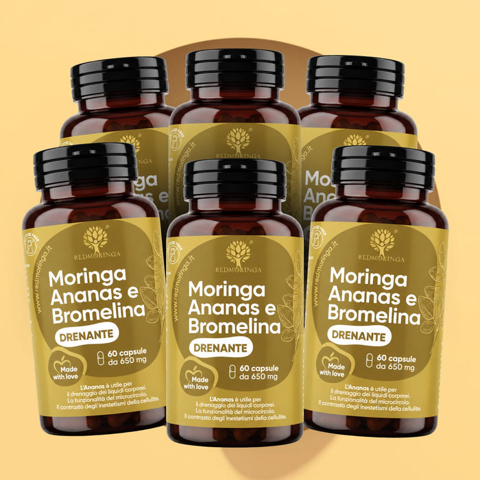 Bromelain 2500 + 5000 GDU/g, Ananas-Extrakt + Bio-Moringa | 60 Kapseln