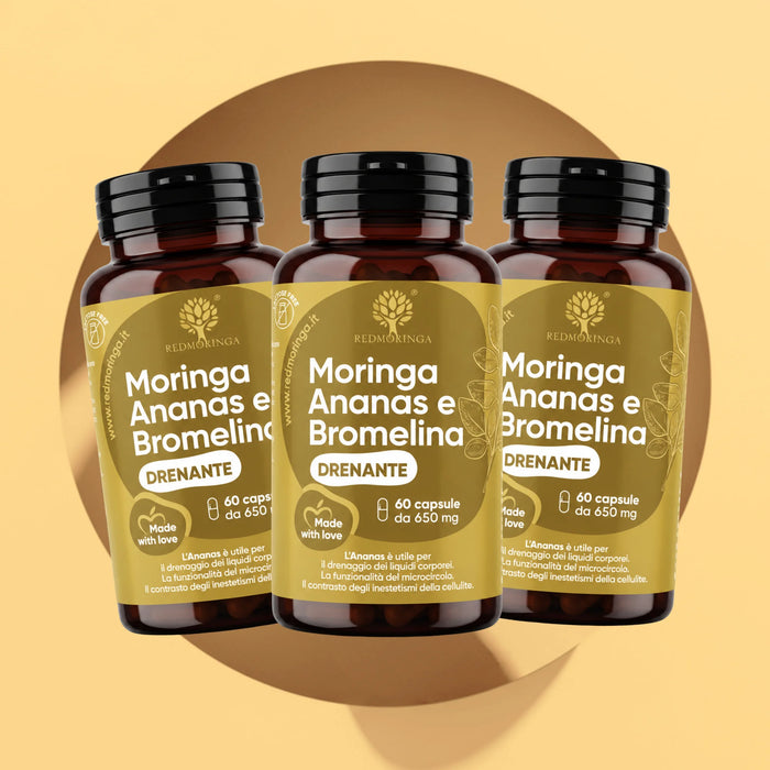 Bromelain 2500 + 5000 GDU/g, Ananas-Extrakt + Bio-Moringa | 60 Kapseln