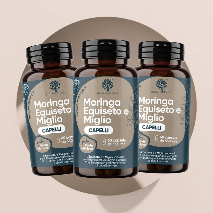Haare & Nägel: Biotin, Zink, Kupfer + Schachtelhalm, Hirse, Bio-Moringa | Biotin trägt zur Erhaltung normaler Haare bei