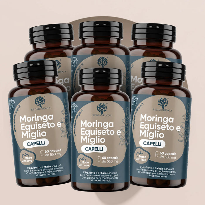 Haare & Nägel: Biotin, Zink, Kupfer + Schachtelhalm, Hirse, Bio-Moringa | Biotin trägt zur Erhaltung normaler Haare bei