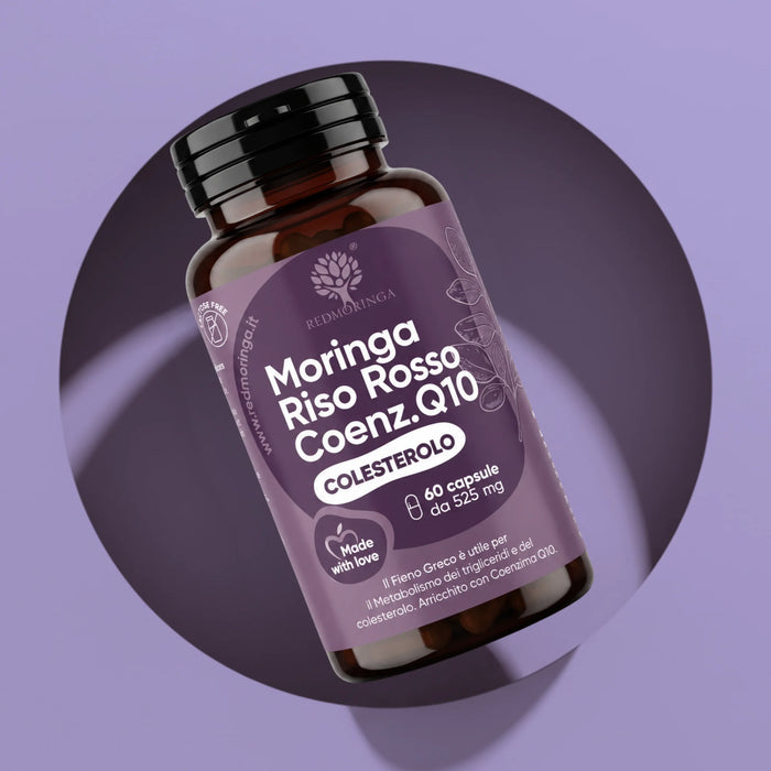 Fermentierter Roter Reis (2,99 mg Monacolin K), Artischocke, Bockshornklee, Coenzym Q10 + Bio-Moringa | Kapseln