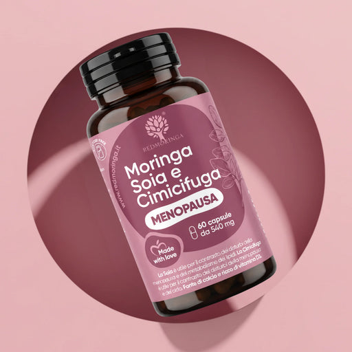 Dose Moringa Soja und Cimicifuga RedMoringa, Nahrungsergänzungsmittel mit Isoflavonen und Vitamin D, 60 Kapseln à 540 mg