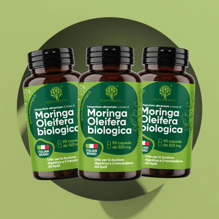 Bio-Moringa Oleifera Kapseln | 1.260 mg Blattpulver pro Tag | 90 Kapseln