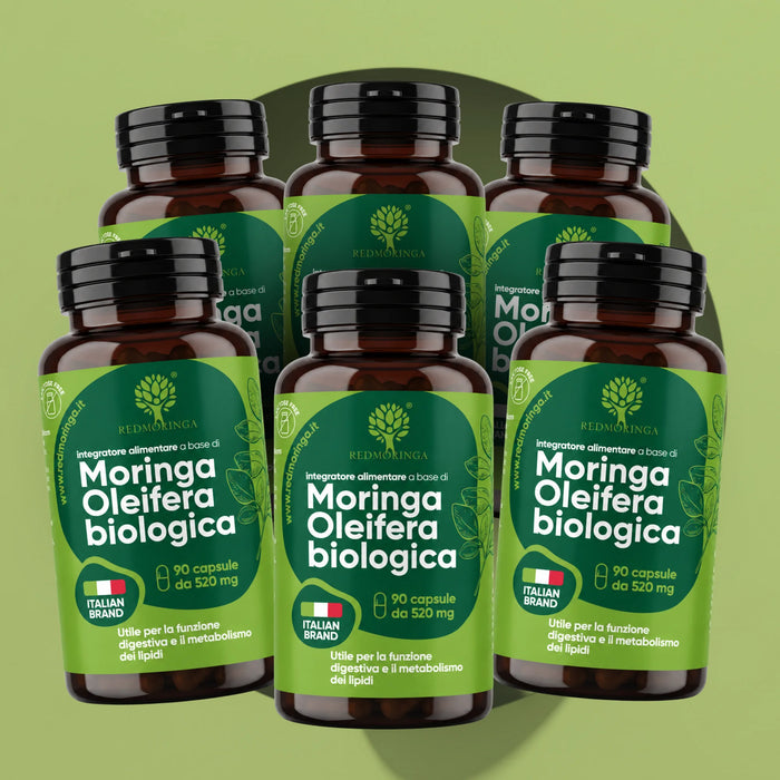 Bio-Moringa Oleifera Kapseln | 1.260 mg Blattpulver pro Tag | 90 Kapseln