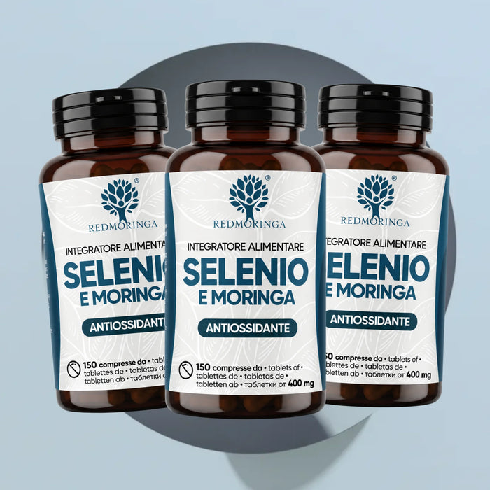 Selen 100 µg + Bio-Moringa | 150 Tabletten | Selen trägt zu einer normalen Schilddrüsenfunktion bei