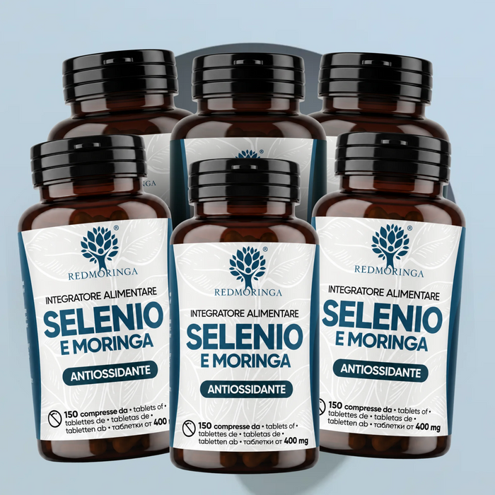 Selen 100 µg + Bio-Moringa | 150 Tabletten | Selen trägt zu einer normalen Schilddrüsenfunktion bei