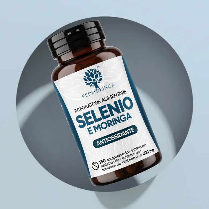 Selen 100 µg + Bio-Moringa | 150 Tabletten | Selen trägt zu einer normalen Schilddrüsenfunktion bei
