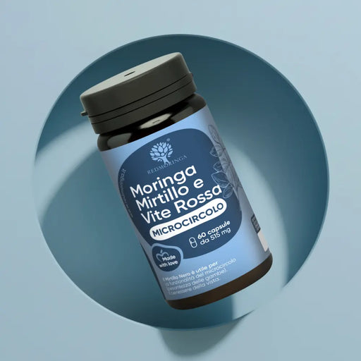 Moringa, Mirtillo e Vite Rossa - Microcircolo 60 capsule da 515 mg

Il Mirtillo Nero è utile per la funzionalità del microcircolo (pesantezza delle gambe). Il benessere della vista.