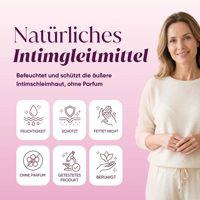 Natürliches Intimgleitmittel mit Moringa: befeuchtet, schützt, fettet nicht, ohne Parfum, beruhigt