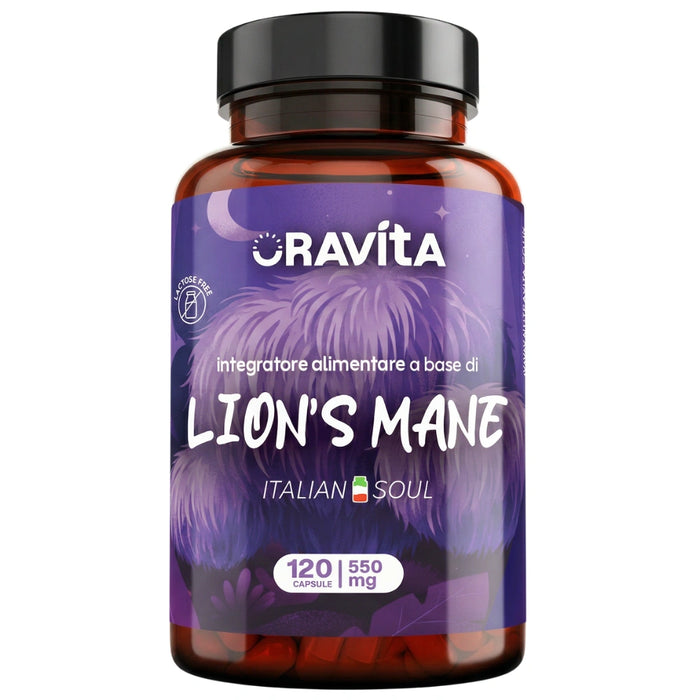 Lion's Mane Kapseln 120 à 550mg – nootropisches Nahrungsergänzungsmittel ORAVità, 30% Polysaccharide