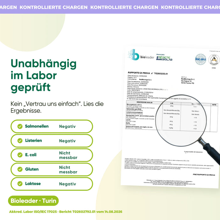 Moringa unabhängig im Labor geprüft