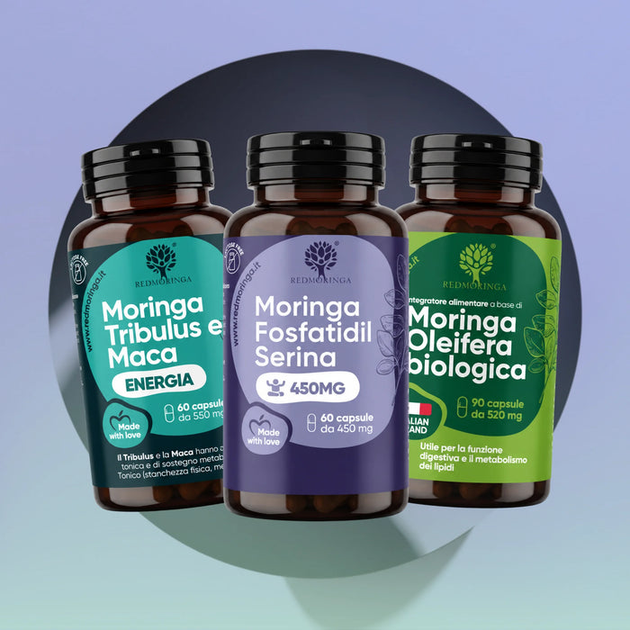 Set für Ihn & Sie | Phosphatidylserin 450 mg, Bio-Moringa + Energia oder Moringlow | 3 Produkte