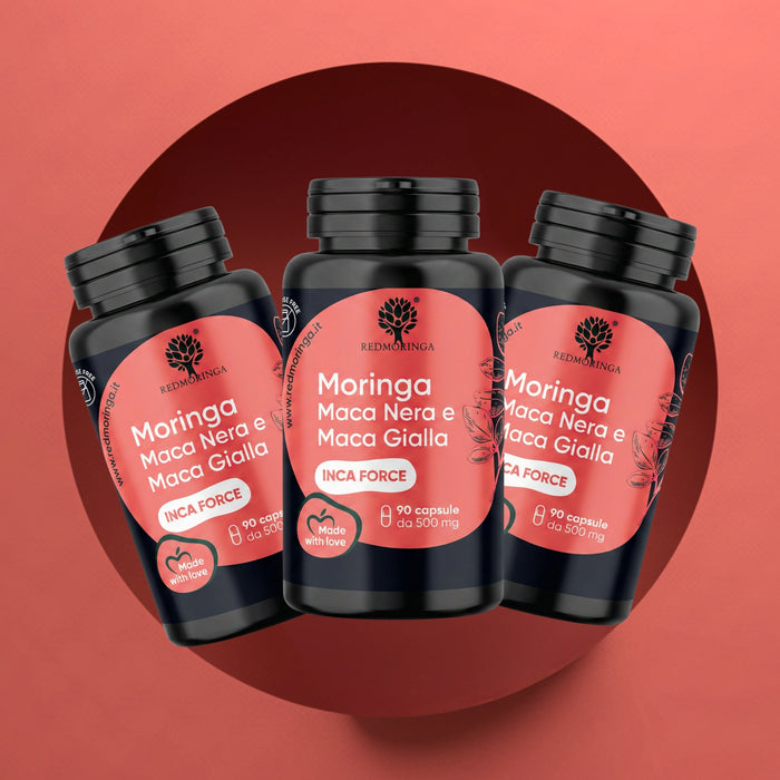 Maca nera integratore RedMoringa – confezione 3 flaconi da 90 capsule vegetali estratto 100:1