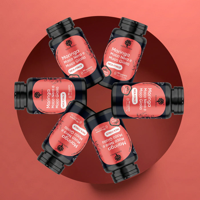 Maca nera integratore RedMoringa – confezione 6 flaconi da 90 capsule vegetali estratto 100:1