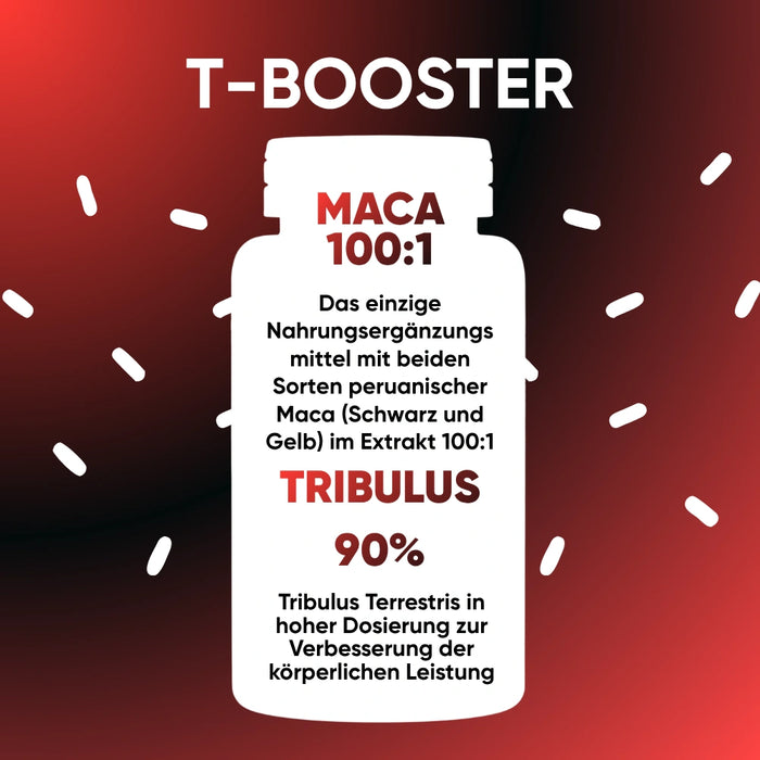 Schwarze Maca mit Tribulus Terrestris 90% Saponine – hochdosierter T-Booster für Energie und körperliche Ausdauer
