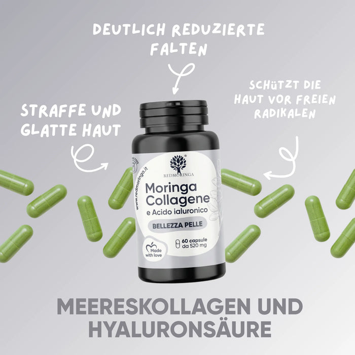 Sommer-Set In & Out | Make-up-Entferner + Anti-Falten-Serum + Moringa-Gesichtscreme + Kollagen-Kapseln