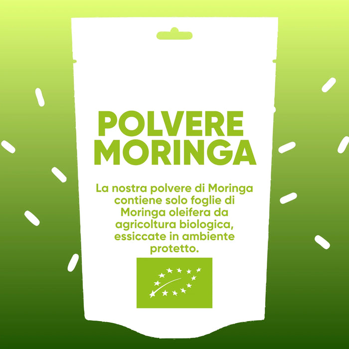 Moringa-Pulver: nur Blätter der Moringa oleifera aus biologischem Anbau