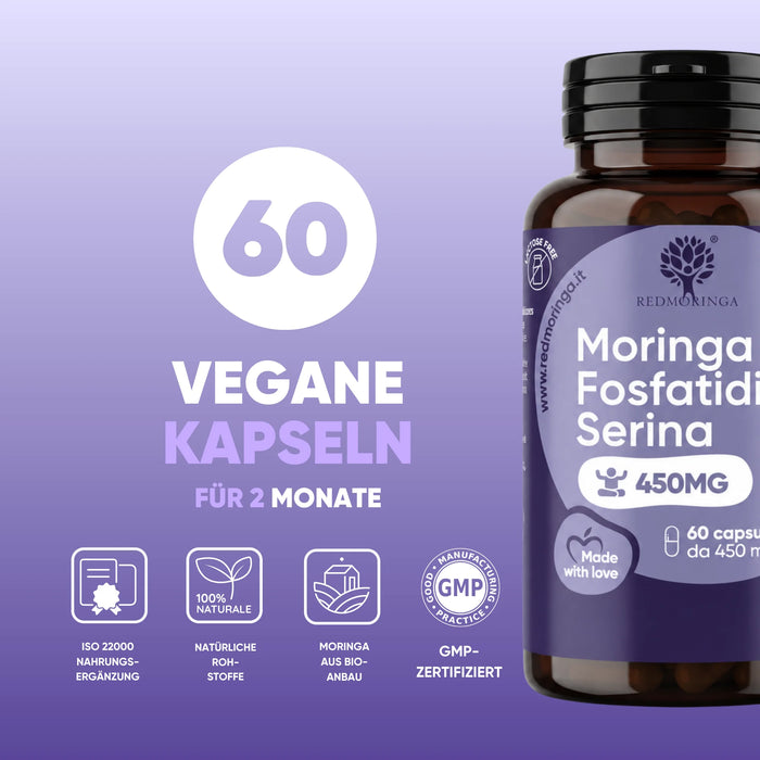 60 vegane Kapseln für 2 Monate, ISO 22000 und GMP, Moringa aus Bio-Anbau