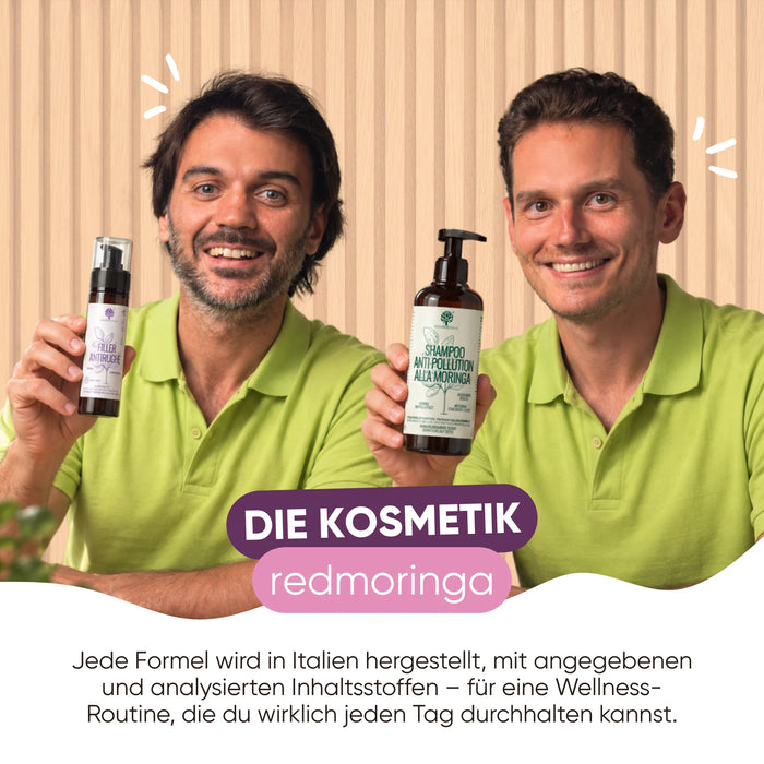 Programm für blondiertes und graues Haar IN&OUT | 2× Haar-Kapseln + Anti-Gelbstich-Shampoo mit Moringa