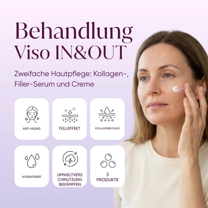 IN & OUT Gesichtsset mit Moringa | Kollagen-Kapseln + Gesichtscreme + Anti-Falten-Serum | Geschenkbox gratis