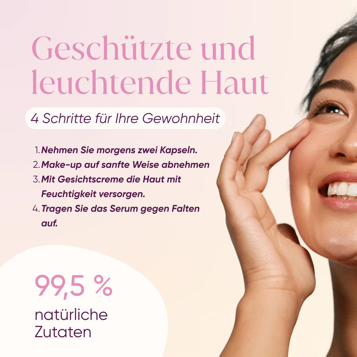 Sommer-Set In & Out | Make-up-Entferner + Anti-Falten-Serum + Moringa-Gesichtscreme + Kollagen-Kapseln