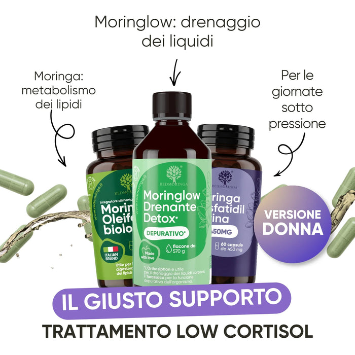 Low Cortisol Set für Sie: Phosphatidylserin, Moringa und Moringlow