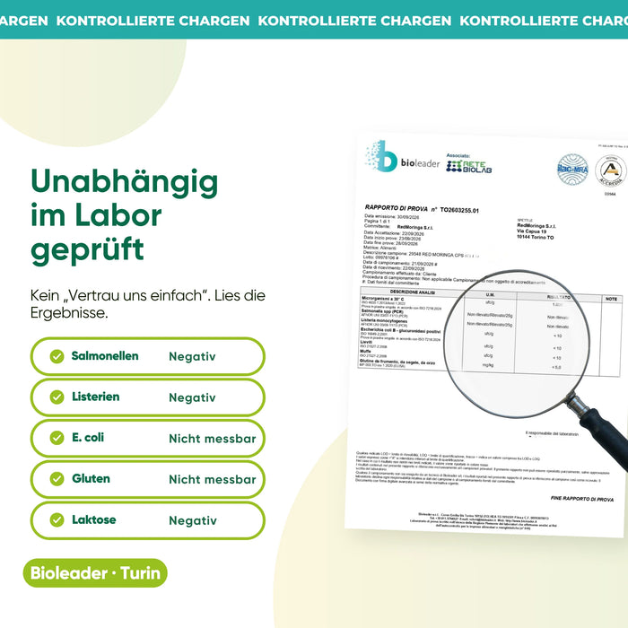 Unabhängige Laboranalyse: Salmonellen, Listerien, Gluten, Laktose
